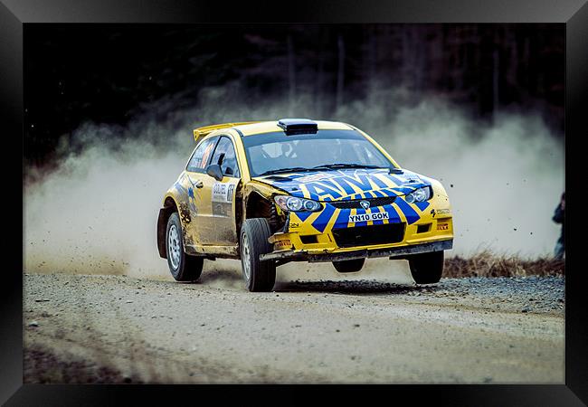 Rally damaged Proton SRC Framed Print by Steven Brown