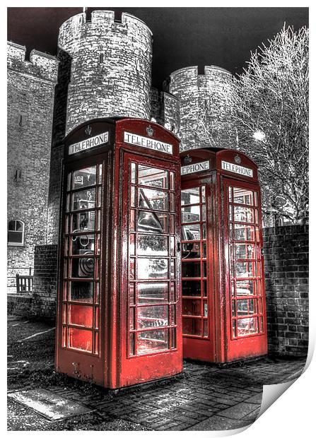 2 Red Boxes Print by jim wardle-young