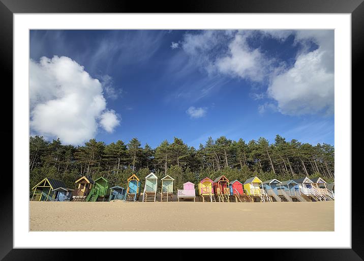 Wells Beach Huts Framed Mounted Print by Ian Rolfe