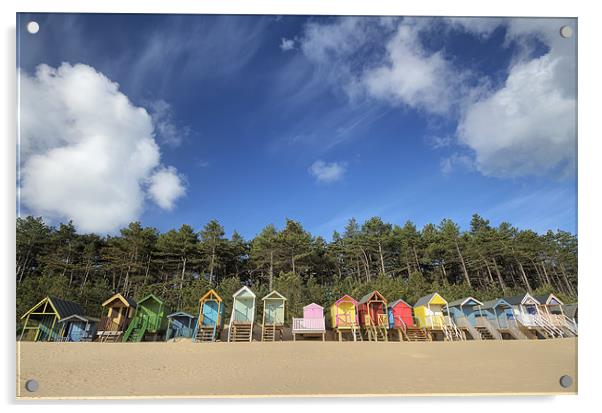Wells Beach Huts Acrylic by Ian Rolfe