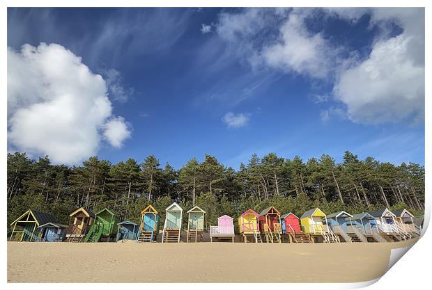 Wells Beach Huts Print by Ian Rolfe