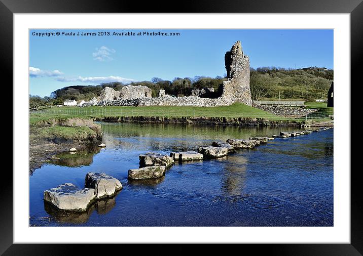 Ogmore Castle Framed Mounted Print by Paula J James
