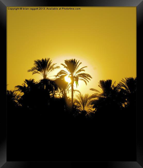 Luxor Nile Sunset Framed Print by Brian  Raggatt