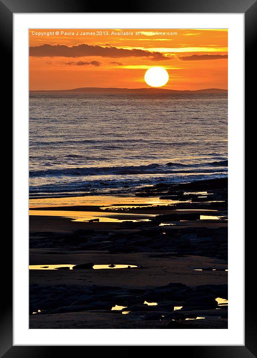 Sunset Framed Mounted Print by Paula J James
