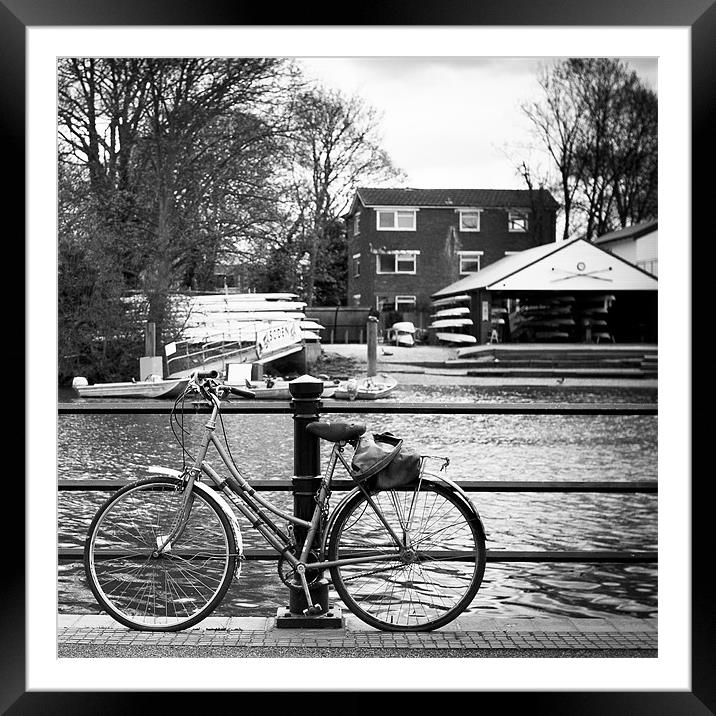 Cycling By The River Framed Mounted Print by Ben Shirley