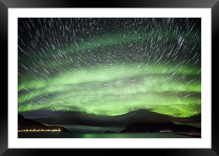 Norway Star Trails Framed Mounted Print by jordan whipps
