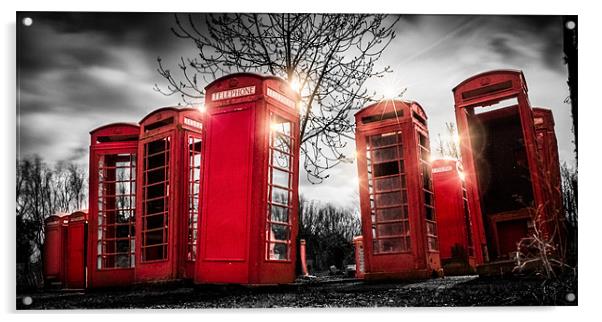 Red  Phonebox ART - Panoramic Acrylic by Ian Hufton