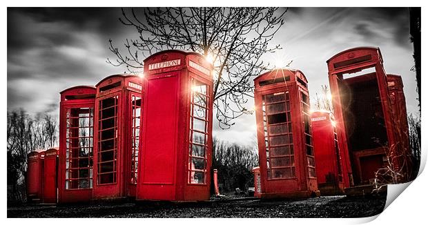 Red  Phonebox ART - Panoramic Print by Ian Hufton