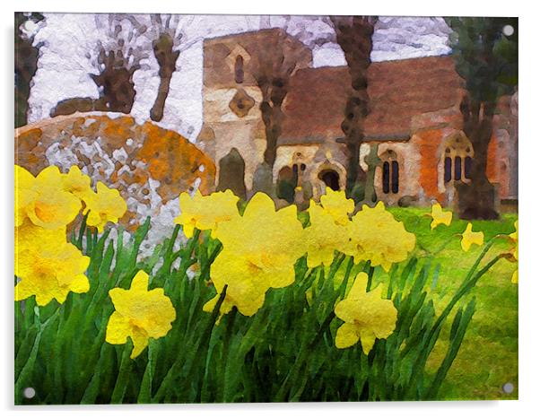 Spring Daffodils Acrylic by Mark Llewellyn