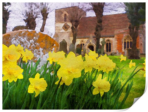 Spring Daffodils Print by Mark Llewellyn