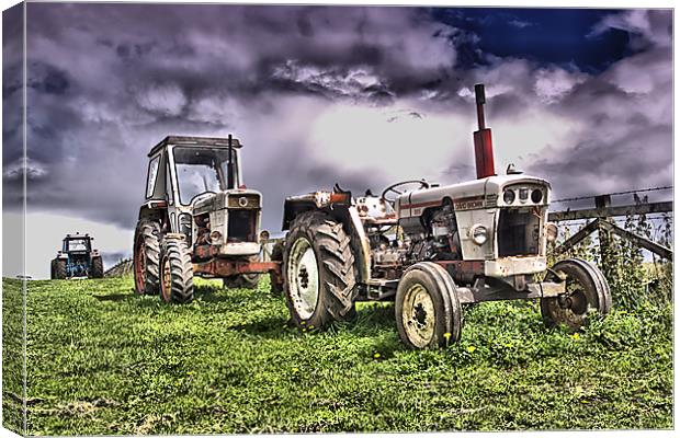 Three Tractors Canvas Print by kevin wise