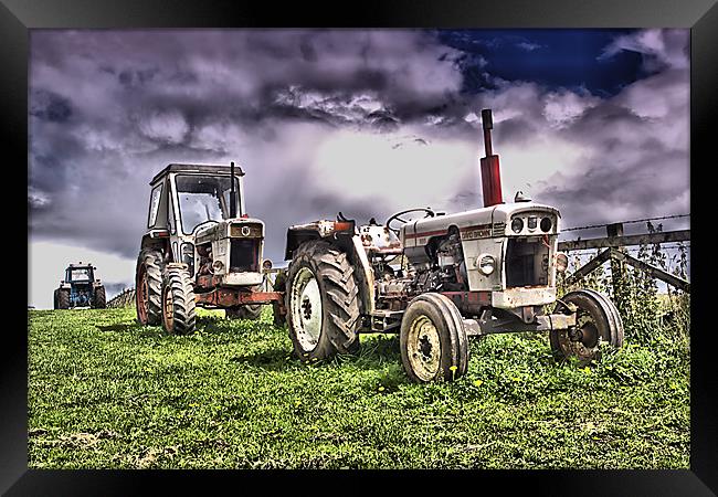 Three Tractors Framed Print by kevin wise
