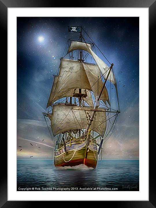 NAVIGATING CALM WATERS Framed Mounted Print by Rob Toombs