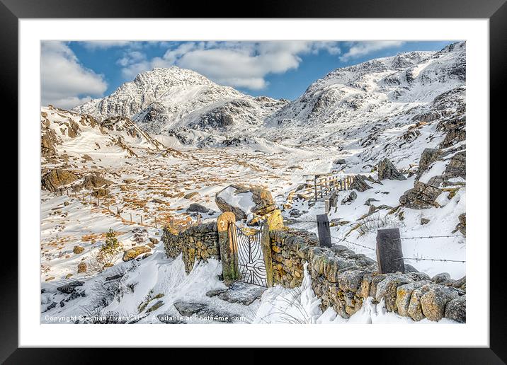 Gate to Llyn Idwal Framed Mounted Print by Adrian Evans