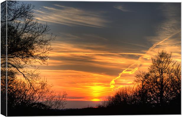 Early Spring Sunset Canvas Print by Simon West