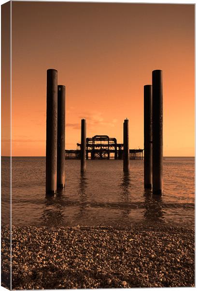 Brighton Pier iPhone Case Canvas Print by pixelviii Photography