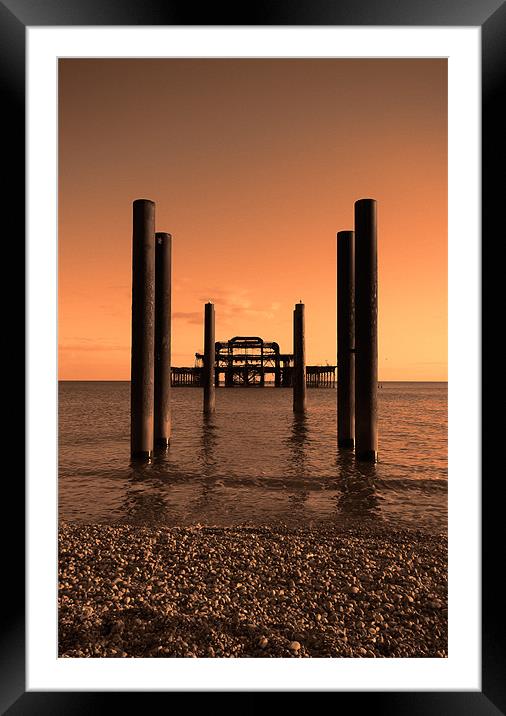 Brighton Pier iPhone Case Framed Mounted Print by pixelviii Photography