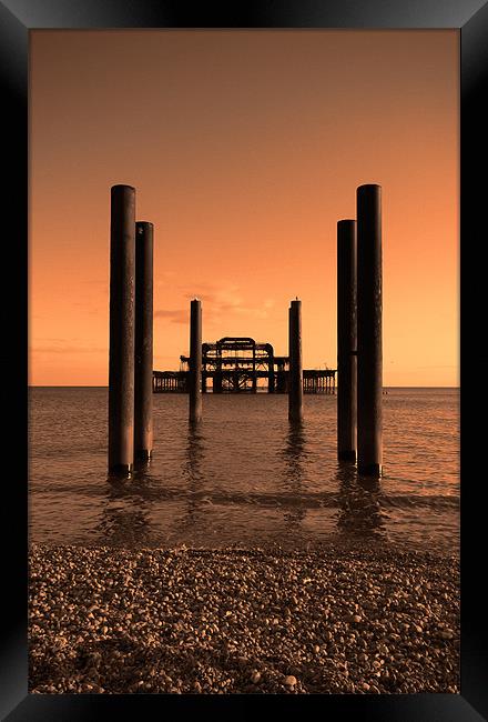Brighton Pier iPhone Case Framed Print by pixelviii Photography