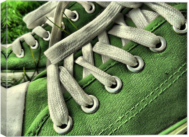 green sneakers Canvas Print by Heather Newton