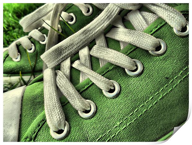green sneakers Print by Heather Newton