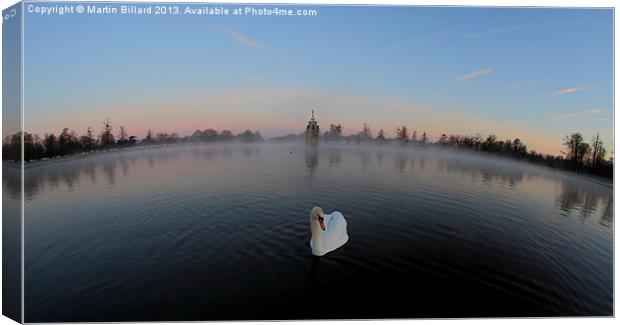 Swan on the pond Canvas Print by Martin Billard