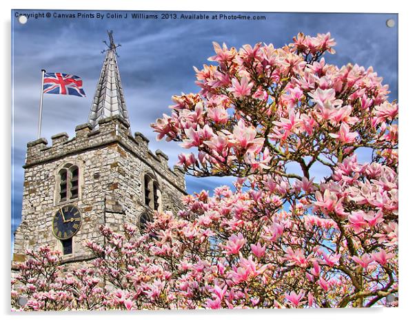 St Lawrence Church - Chobham Acrylic by Colin Williams Photography