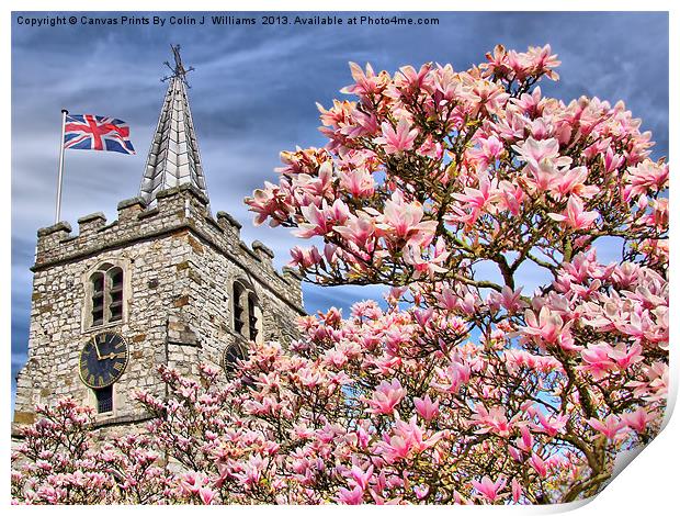 St Lawrence Church - Chobham Print by Colin Williams Photography