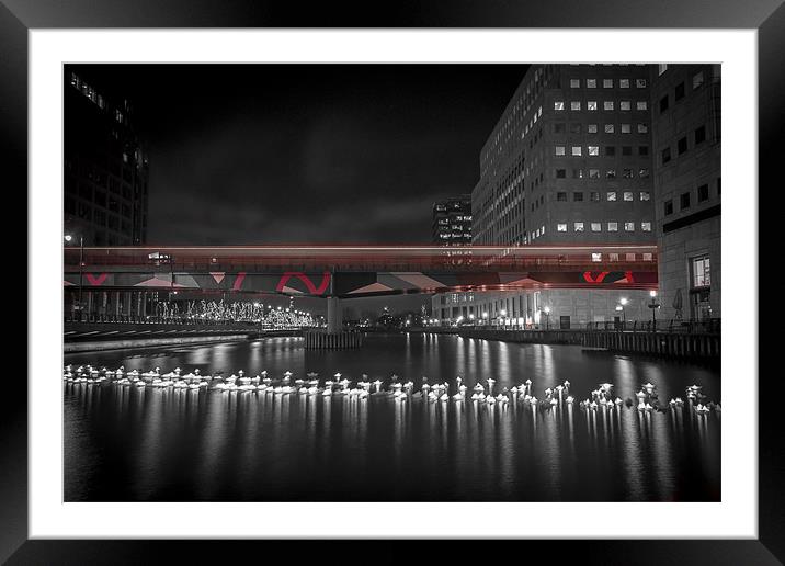 DLR at Canary Wharf Framed Mounted Print by Phil Robinson