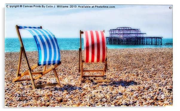 Deckchairs Brighton Beach Acrylic by Colin Williams Photography