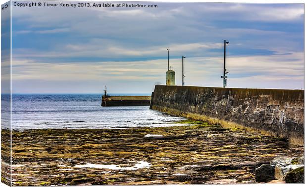 Harbour Wall Seahouses Canvas Print by Trevor Kersley RIP