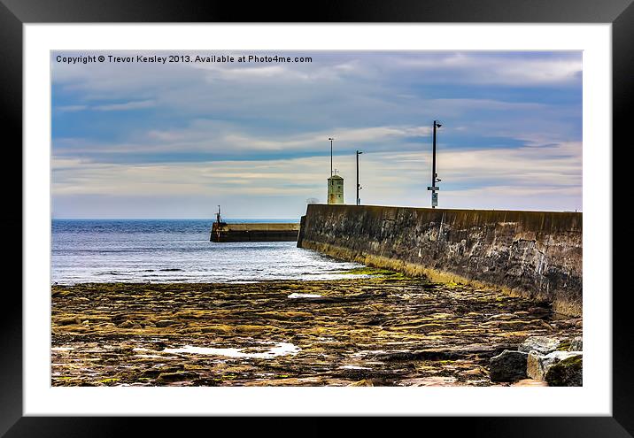 Harbour Wall Seahouses Framed Mounted Print by Trevor Kersley RIP
