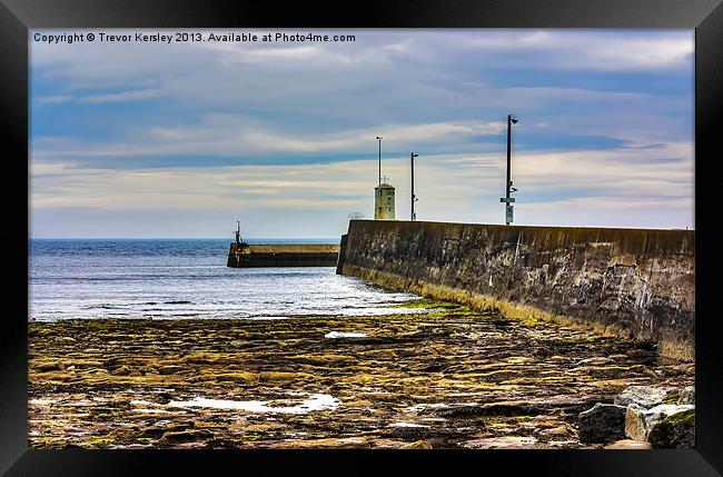 Harbour Wall Seahouses Framed Print by Trevor Kersley RIP