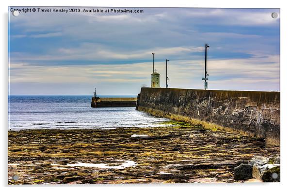 Harbour Wall Seahouses Acrylic by Trevor Kersley RIP