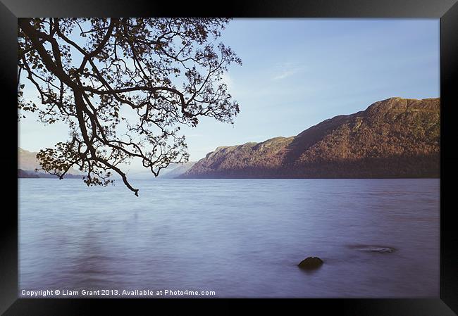 Ullswater at sunset. Lake District, UK. Framed Print by Liam Grant