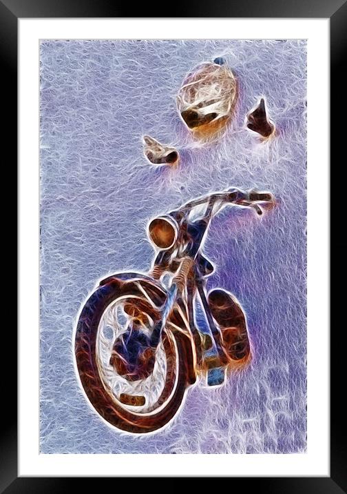 Biker Phone Case Framed Mounted Print by Dave Wilkinson North Devon Ph