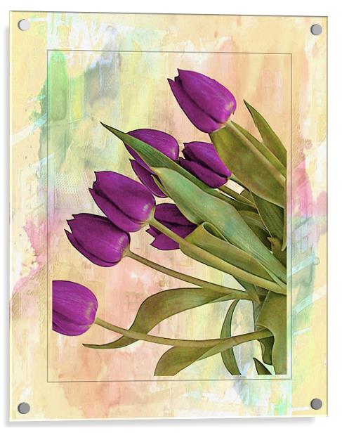 Painterly Tulips Acrylic by Rosanna Zavanaiu