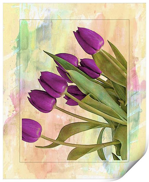 Painterly Tulips Print by Rosanna Zavanaiu