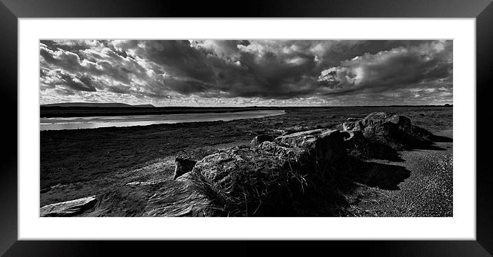Saltmarsh and stormclouds Framed Mounted Print by Paul May