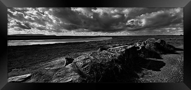 Saltmarsh and stormclouds Framed Print by Paul May