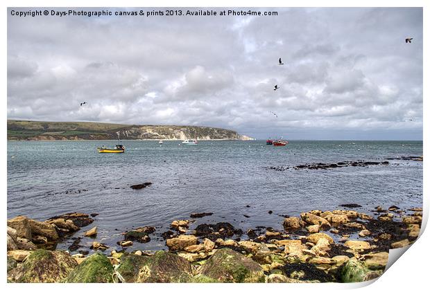 Swanage Bay Print by Chris Day