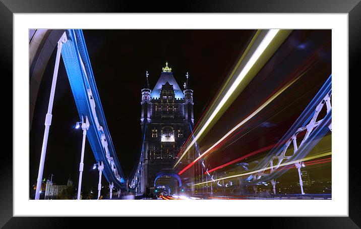 Tower Bridge By Night Framed Mounted Print by subha pattnaik