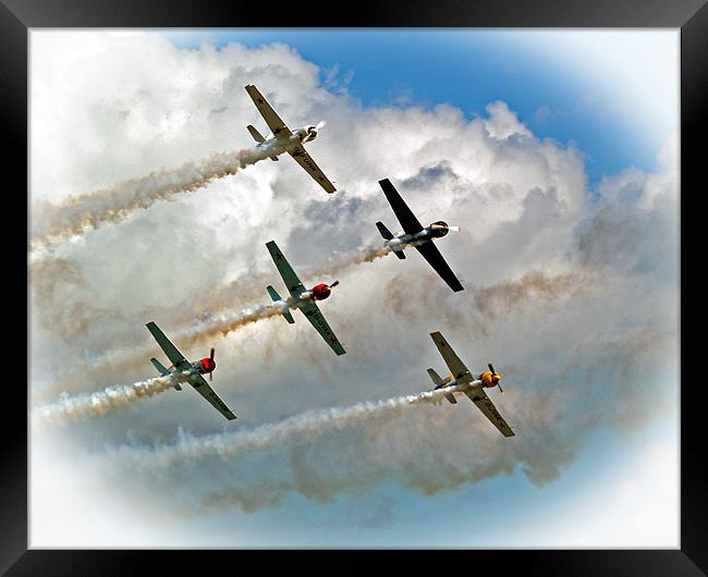 Yak formation Flying. Framed Print by Rupert Gladstone