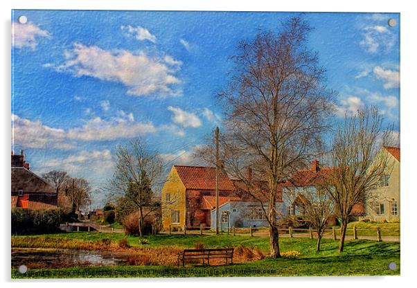 Edgefield Green, Norfolk Acrylic by Julie Coe