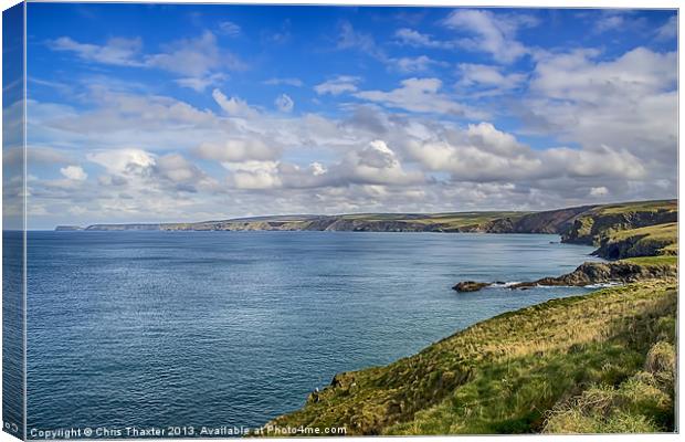 Port Isaac to Tintagel View Canvas Print by Chris Thaxter