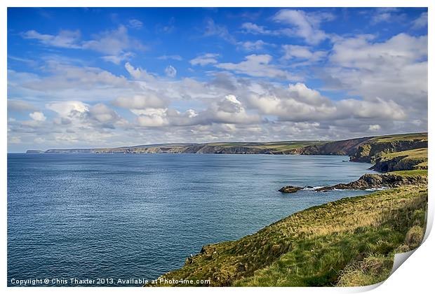 Port Isaac to Tintagel View Print by Chris Thaxter