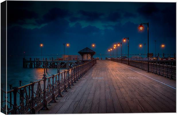 Dusk at the end of the Pier Canvas Print by Ian Johnston  LRPS