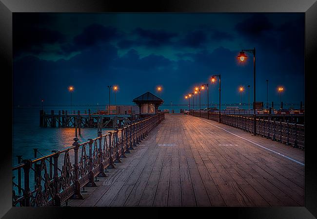 Dusk at the end of the Pier Framed Print by Ian Johnston  LRPS