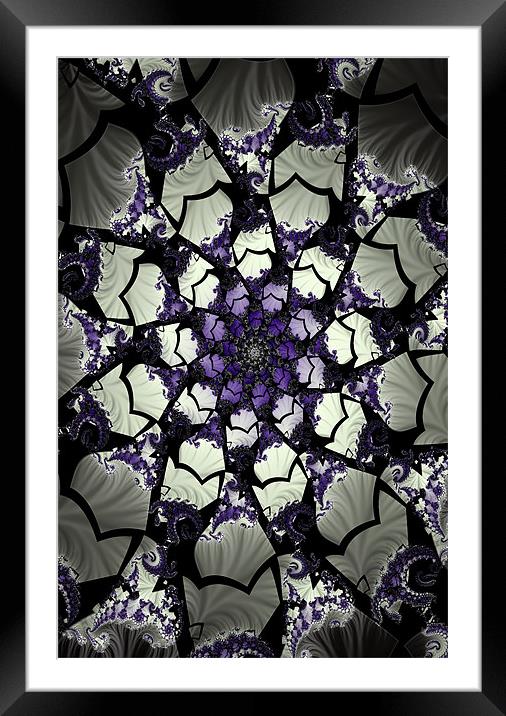 purple Fractal Phone Case Framed Mounted Print by pixelviii Photography