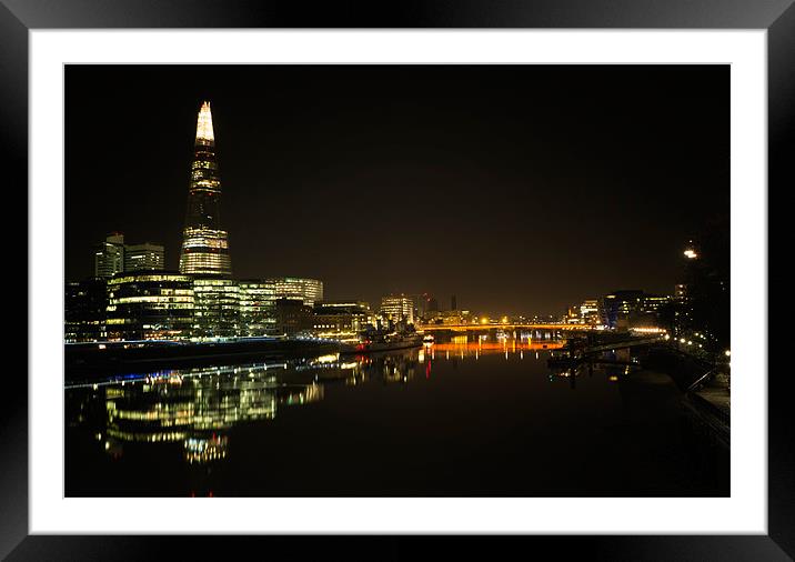 London Lights Phone case Framed Mounted Print by pixelviii Photography