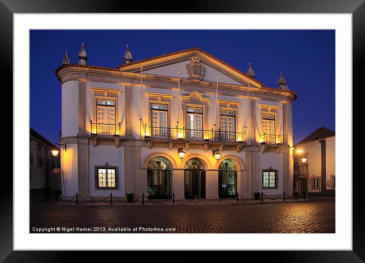 City Hall Faro at Night Framed Mounted Print by Wight Landscapes